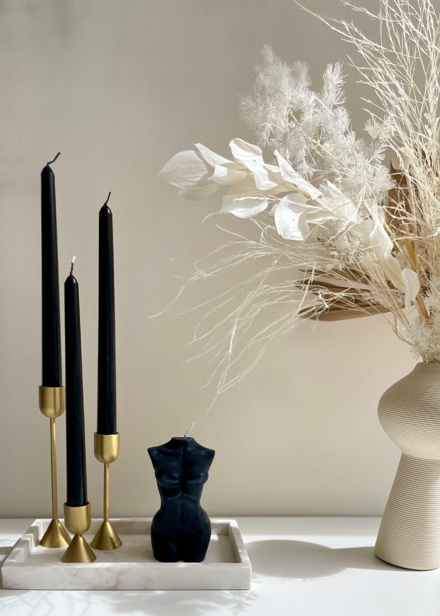 Trinity Gold Candlestick Holder Set